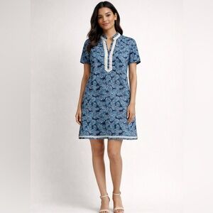 Cabana Life Blue and White Seashell Patterned Dress New Size Large SPF50